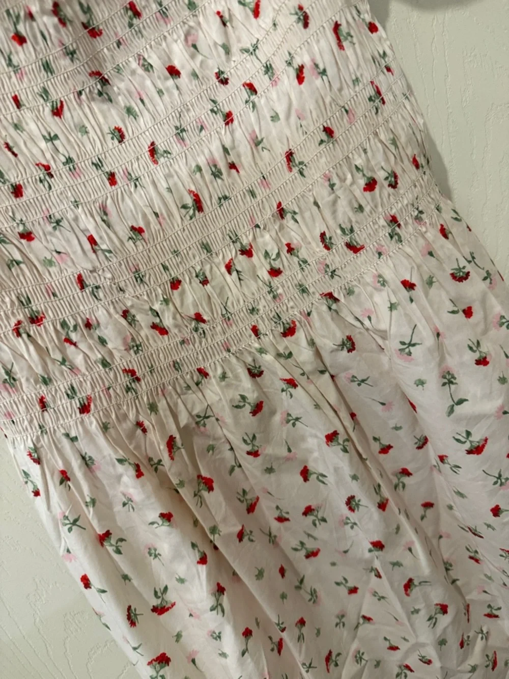 H&M cream floral off the shoulder midi dress, small - Picture 5 of 8